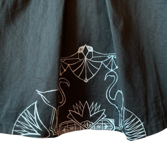 EVE LAVOIE -  Asymmetrical short sleeveless dress black and grey details medium - Picture 4 of 10